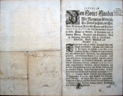 Kleiderordnung, Arensberg 6. September 1765