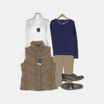 Outfit beige/braune Steppweste